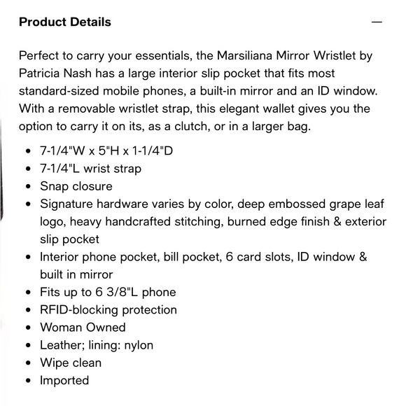 Patricia Nash Marsiliana Mirror Wristlet, NWT - Picture 11 of 12